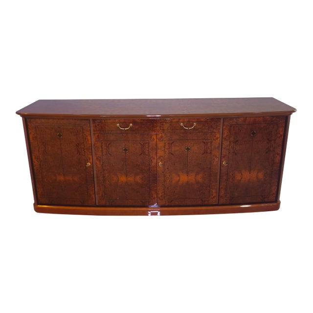 Italian Style Burl Buffet Sideboards Console Veneer For Sale