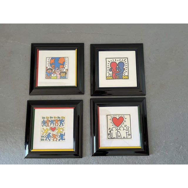 Keith Haring, Compositions, Screen Prints, 1980s-1990s, Set of 4, in Very Good conditions. Designed 1980 to 1989