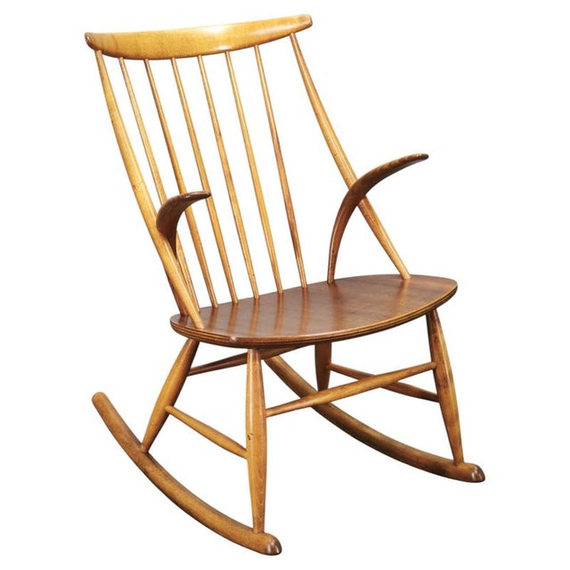 Danish Modern Rocking Chair by Niels Eilersen for Illum Wikkelsø, 1960s For Sale - Image 13 of 13