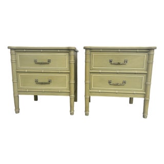 Vintage Henry Link Bali Hai Nightstands Set of 2 Original Finish For Sale