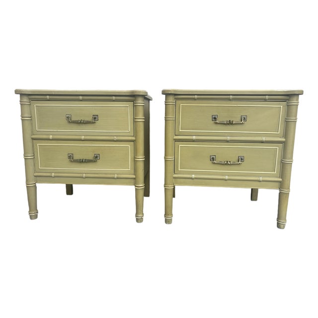 Vintage Henry Link Bali Hai Nightstands Set of 2 Original Finish For Sale