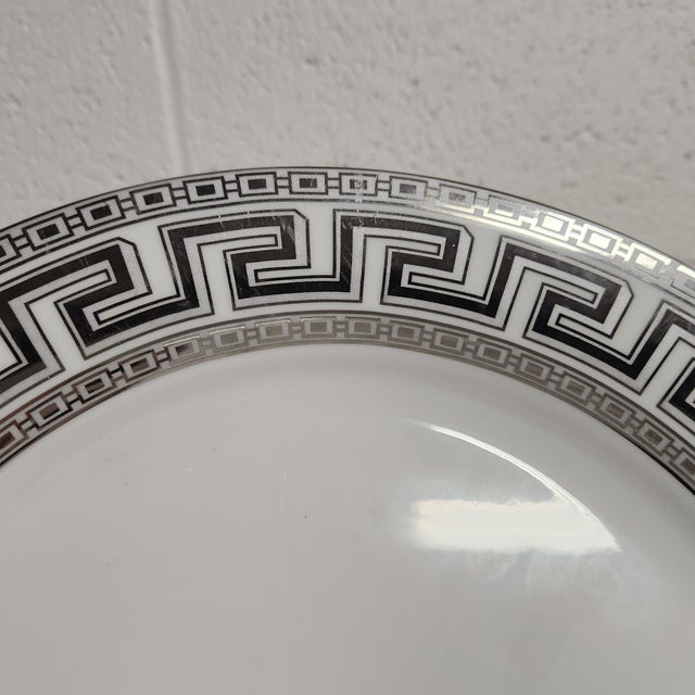 Casati Bavaria Fine Porcelain Dinner Plates With Platinum Greek Key Border – Set of 6 For Sale - Image 14 of 17
