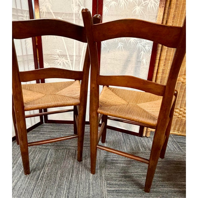 Early 20th Century Antique Ladder Back Chairs For Sale - Image 5 of 6
