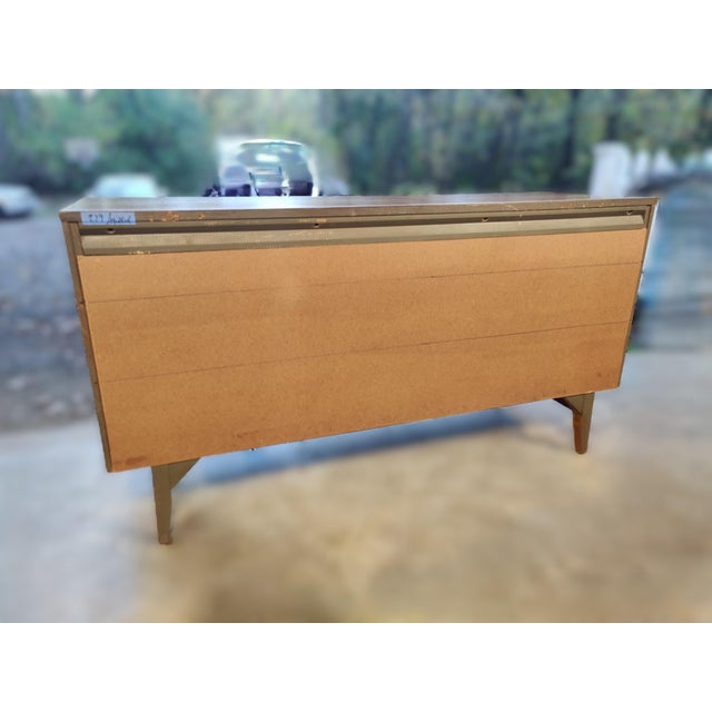 Broyhill Brasilia Mid Century Lowboy Dresser and Original Mirror For Sale - Image 6 of 13