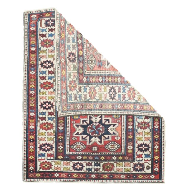 Late 19th Century Antique Shirvan Rug 3'8'' x 4'6'' For Sale - Image 5 of 12