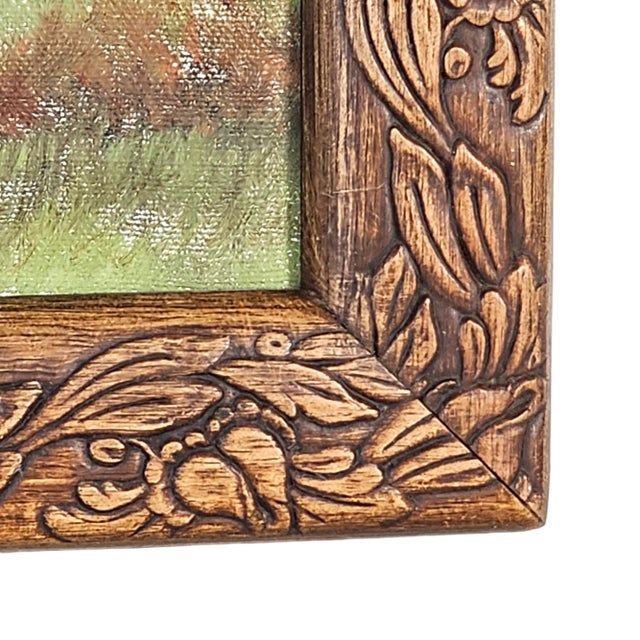 Framed Mountain Lake Landscape Oil in Canvas Painting For Sale In San Francisco - Image 6 of 7