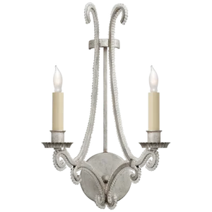 Chapman & Myers for Visual Comfort Signature Oslo Sconce in Burnished Silver Leaf with Clear Glass