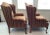 1960s Carved Wood & Upholstered Wing-Back Chairs With Ottoman - 3 Pieces For Sale - Image 4 of 12