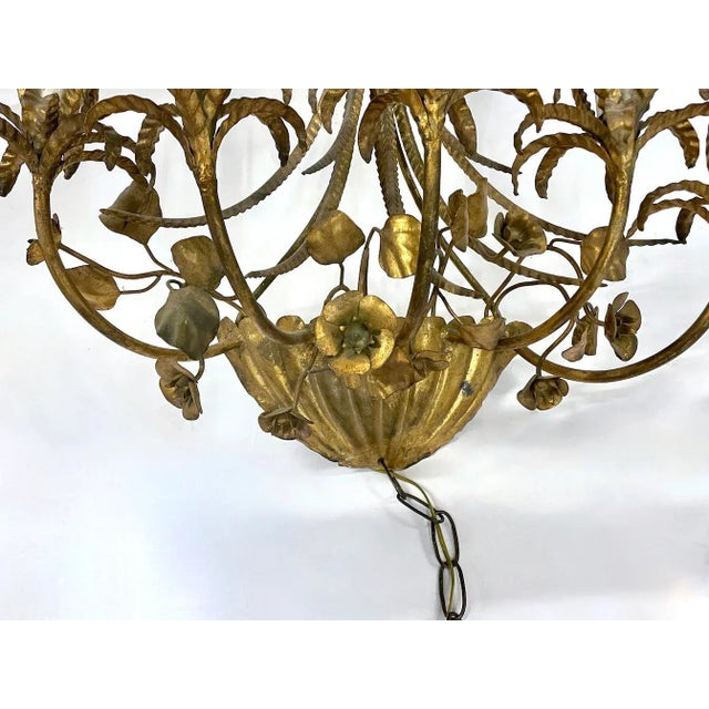 1900 - 1909 Vintage Italian Brass 5-Arm Wheat Wall Sconce For Sale - Image 5 of 8