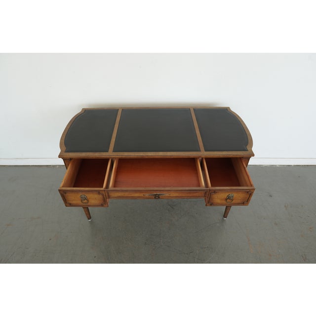 Attributed to Baker Furniture Leather Top Plat Desk For Sale - Image 14 of 15