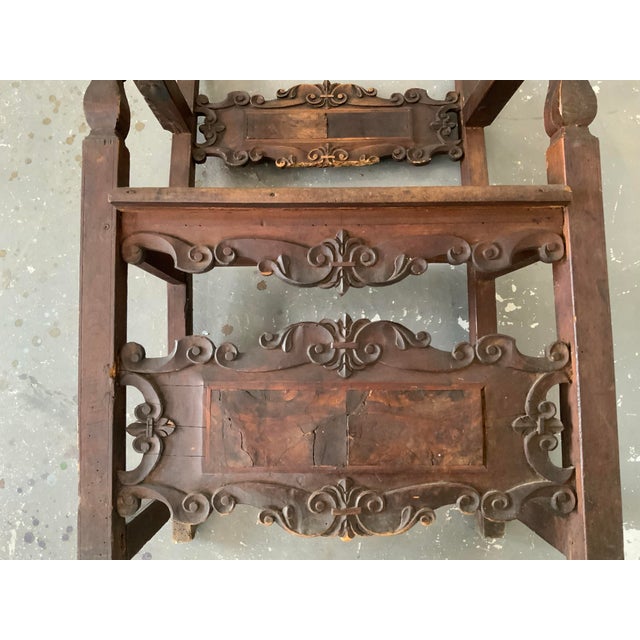 Wood Antique Italian Renaissance Walnut Armchair, Circa 1600 For Sale - Image 7 of 12