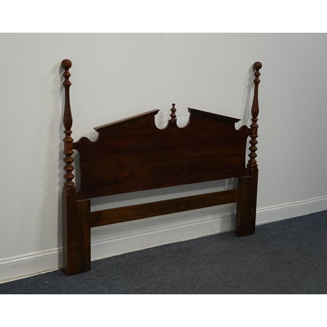 Cresent Furniture Solid Cherry Traditional Style Queen Size Pediment Headboard For Sale - Image 4 of 6