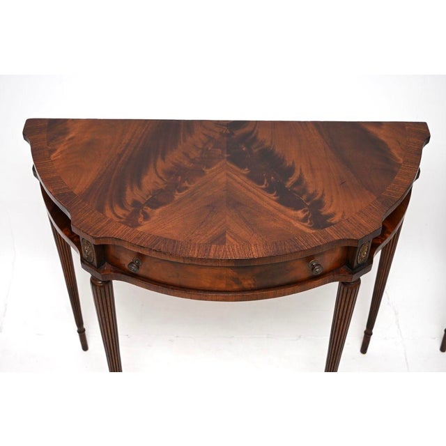 Wood Regency Style Console Tables, 1950, Set of 2 For Sale - Image 7 of 11