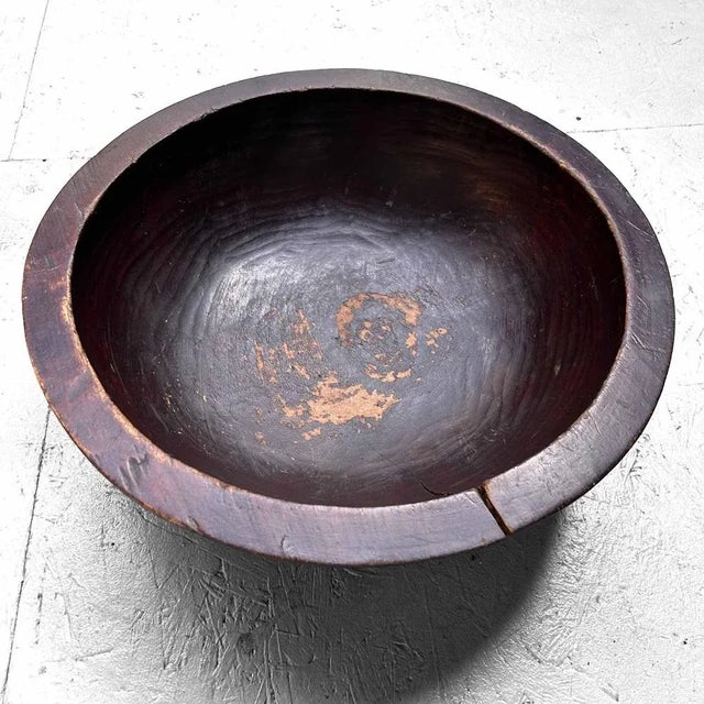 Mid-Century Modern Large Wooden Dough Bowl, Japan, 1890s For Sale - Image 3 of 10