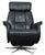 Black Danish Modern Leather Swivel Lounge Chair Recliner For Sale - Image 8 of 13