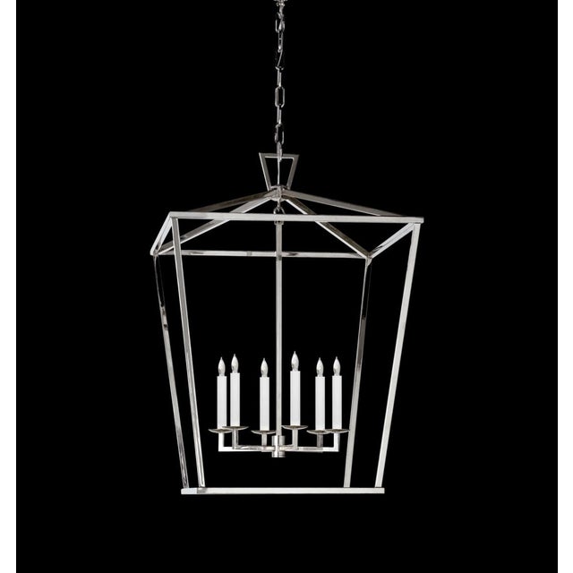 2010s Large Chapman & Myers Visual Comfort Darlana - Large Lantern in Polished Nickel For Sale - Image 5 of 10