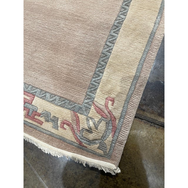 1990s Handwoven Modern Design Chinese Rug 2'6" X 10'11" For Sale In Dallas - Image 6 of 6