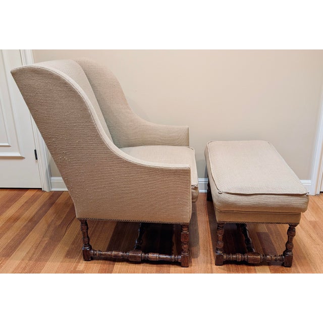 Designed to cradle and comfort, the Louis XIII Fireside Wing Chair and ottoman is a commanding presence by the hearth. Its...