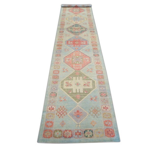 Textile Modern Turkish Oushak Rug 4'2" x 18'11" For Sale - Image 7 of 8