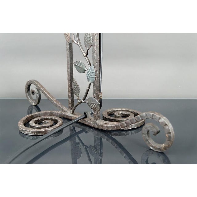 Vintage Art Deco Wrought Iron Lamp by Muller, 1920 For Sale - Image 10 of 18