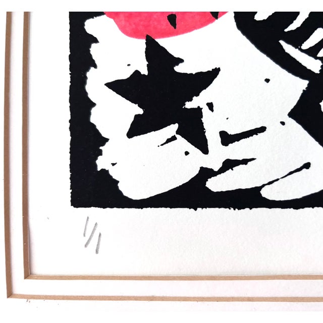 1980s 1980s Original Charlie Hewitt Woodblock Print - "Spirit Fish" For Sale - Image 5 of 6