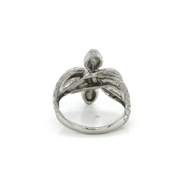 Mid 20th Century Mid 20th Century Platinum Double Snake Bypass Band Ring Size 5.5 For Sale - Image 5 of 7