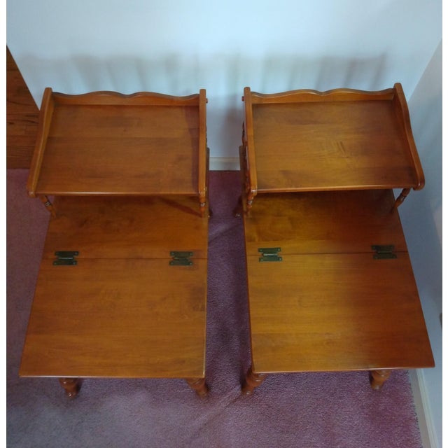 Vintage Ethan Allen Maple Doughbox Step End Tables Set of 2 Chairish