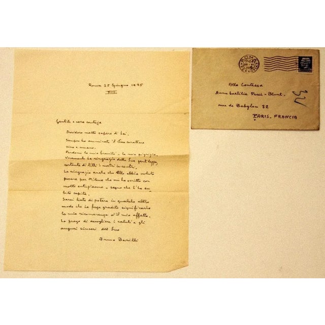 Letter addressed to the Countess Laetitia Pecci Blunt. Rome, 25 June 1935. 1p.A4 in pen. In Italian. Nice letter of thanks...