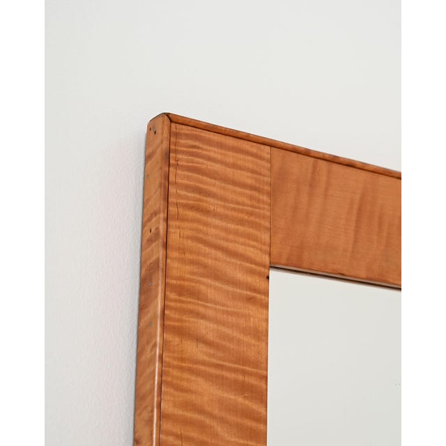 Scandinavian Mirror in Marbled Birch, 1950s For Sale - Image 4 of 7