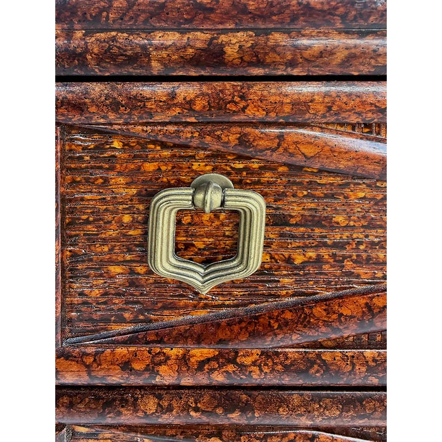 Late 20th Century Drexel Heritage Expectations Faux Tortoise Console Chests, Vintage Pair For Sale - Image 10 of 12