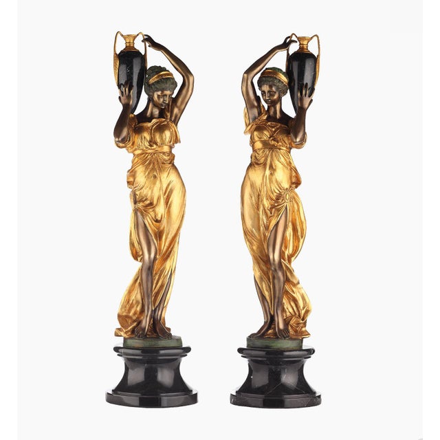 Couple of Maidens with Amphora, 2000s, Bronze, Set of 2 For Sale - Image 6 of 6