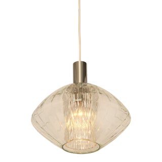 Large German Glass Pendant Light in Tulipan Form by Cosack, 1970s For Sale