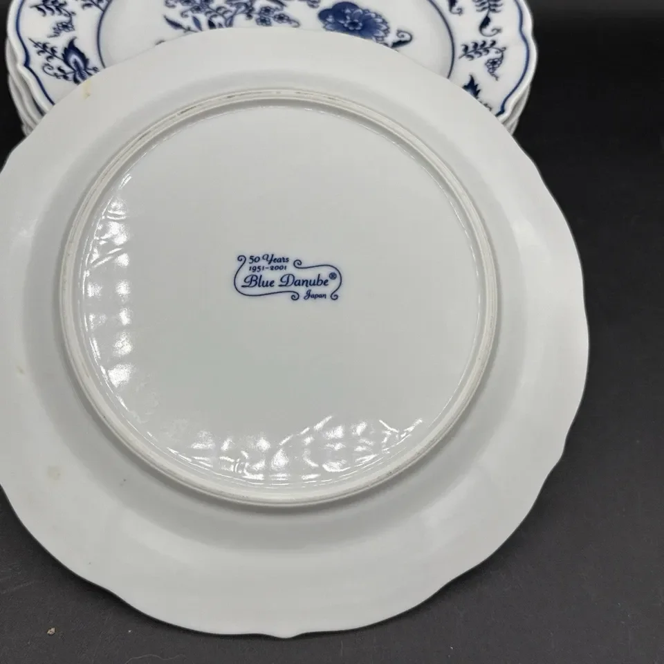 1990s Blue Danube Onion China Salad Plates, Japan- Set of 4 | Chairish