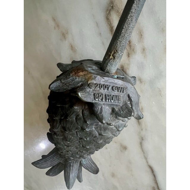 Verdigris Pineapple Outdoor Garden Stake For Sale - Image 10 of 11