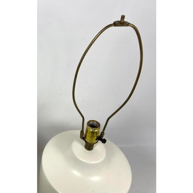 1960s 1960s Large Mid-Century Modern Danish White Glazed Ceramic Table Lamp by Lotte and Gunnar Bostlund For Sale - Image 5 of 7