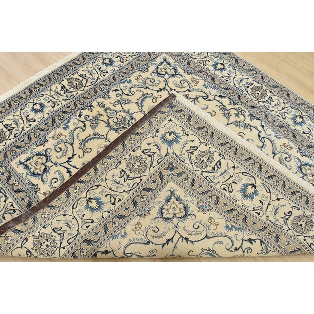Nain Rug 6’4” X 6’10” Ivory Wool Vintage Traditional Hand-Knotted Carpet For Sale - Image 13 of 14