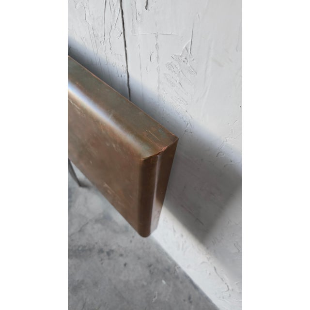 1970s Bespoke Patinated Copper Headboard and Nightstand Set For Sale - Image 15 of 18