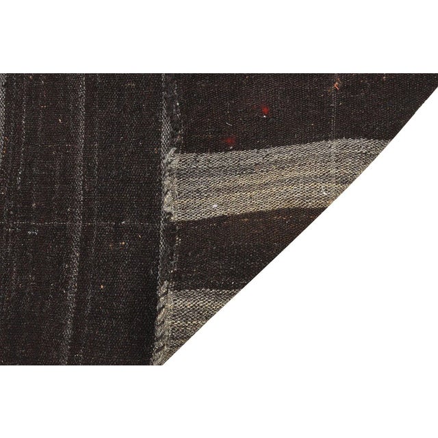 Mid 20th Century Mid 20th Century Brown & Gray Vintage Kilim Rug For Sale - Image 5 of 7