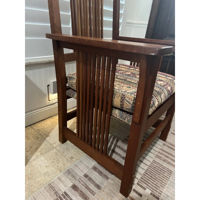 1990s Stickley Arts & Crafts Spindle High Back Armchair For Sale In Miami - Image 6 of 12