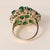 Vintage 14k Gold 7.50 Carats Emerald Cabochon Cluster Cocktail Ring, Size 7.25 For Sale - Image 4 of 4