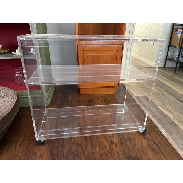 1970s 1970s Akko Modern Acrylic Serving Cart For Sale - Image 5 of 5