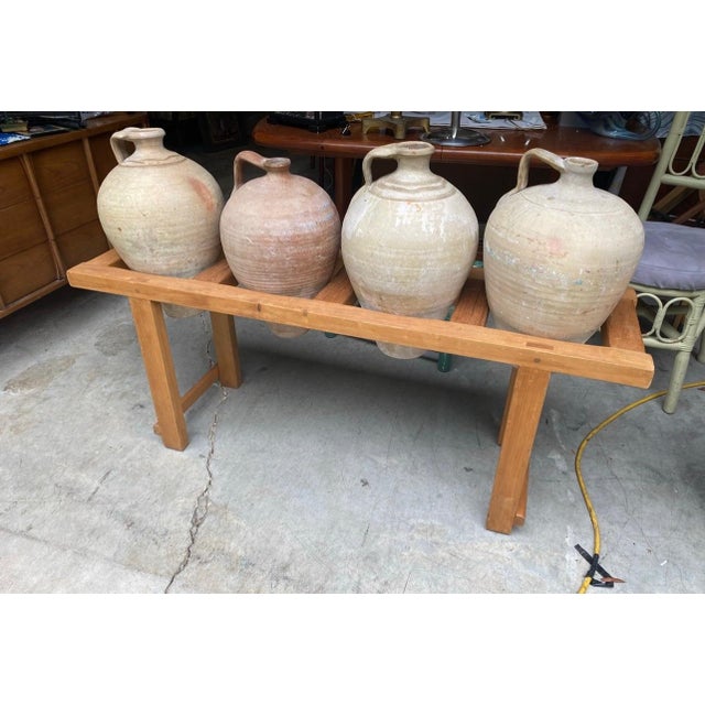 1970s Late 19th Century Mediterranean Olive Jugs With Stand - 5 Piece Set For Sale - Image 5 of 12