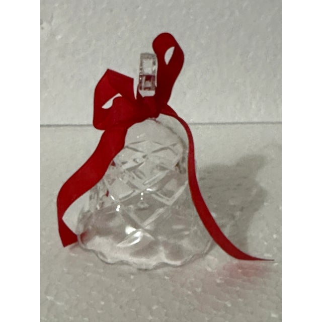 Vintage 20th Century Crystal & Glass Red Holiday Bells- Set of 3 For Sale - Image 10 of 12