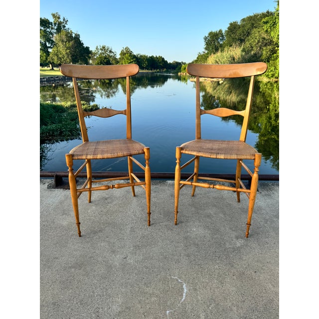 Pair of Italian Circa 1950s Mid Century Botti & Gandolfo Chiavari Chairs For Sale - Image 4 of 9