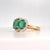 Three Stone Yellow Gold Natural Oval Emerald Ring With Natural Diamonds For Sale In New York - Image 6 of 11