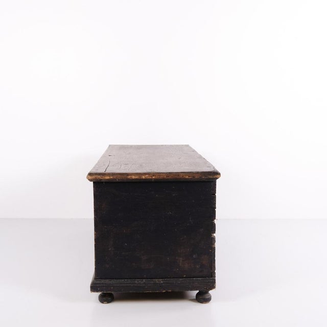 Large 19th Century Painted Chest with Floral Motifs, 1900 For Sale - Image 10 of 15