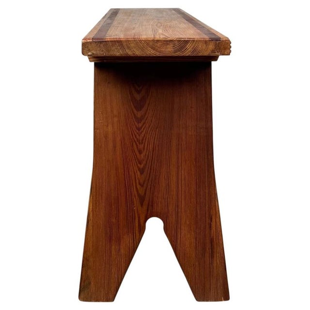 Antique Early 20th Century English Pitch Pine Bench For Sale - Image 4 of 9