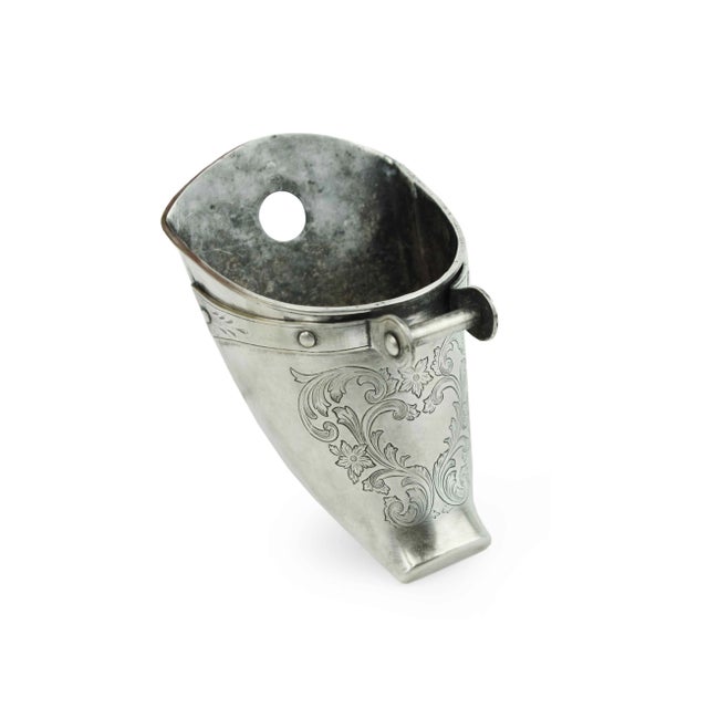 Silver Antique Spanish Colonial Period Silver Plated Stirrups With Hand-Engraved Motifs Wall Decor - a Pair For Sale - Image 8 of 11