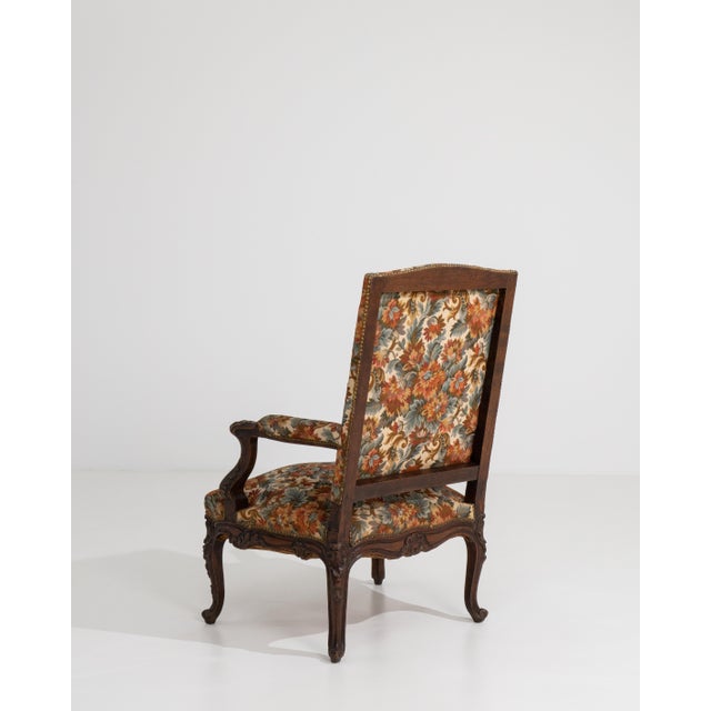 Wood 19th Century Louis XV Oak Armchair With Needle Point Upholstery For Sale - Image 7 of 12
