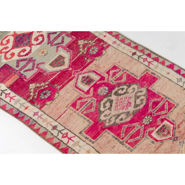 Oushak Vintage Turkish Hallway Runner Rug For Sale - Image 6 of 10